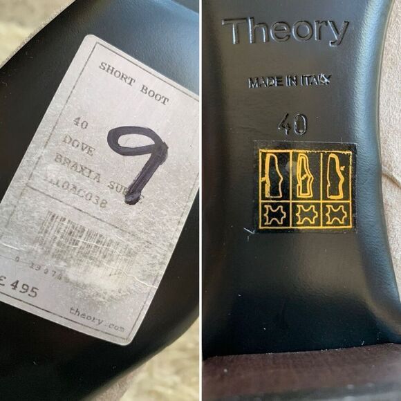 Theory Braxia Suede Short Boot Dove Grey Size 40 US 10 - Picture 8 of 12